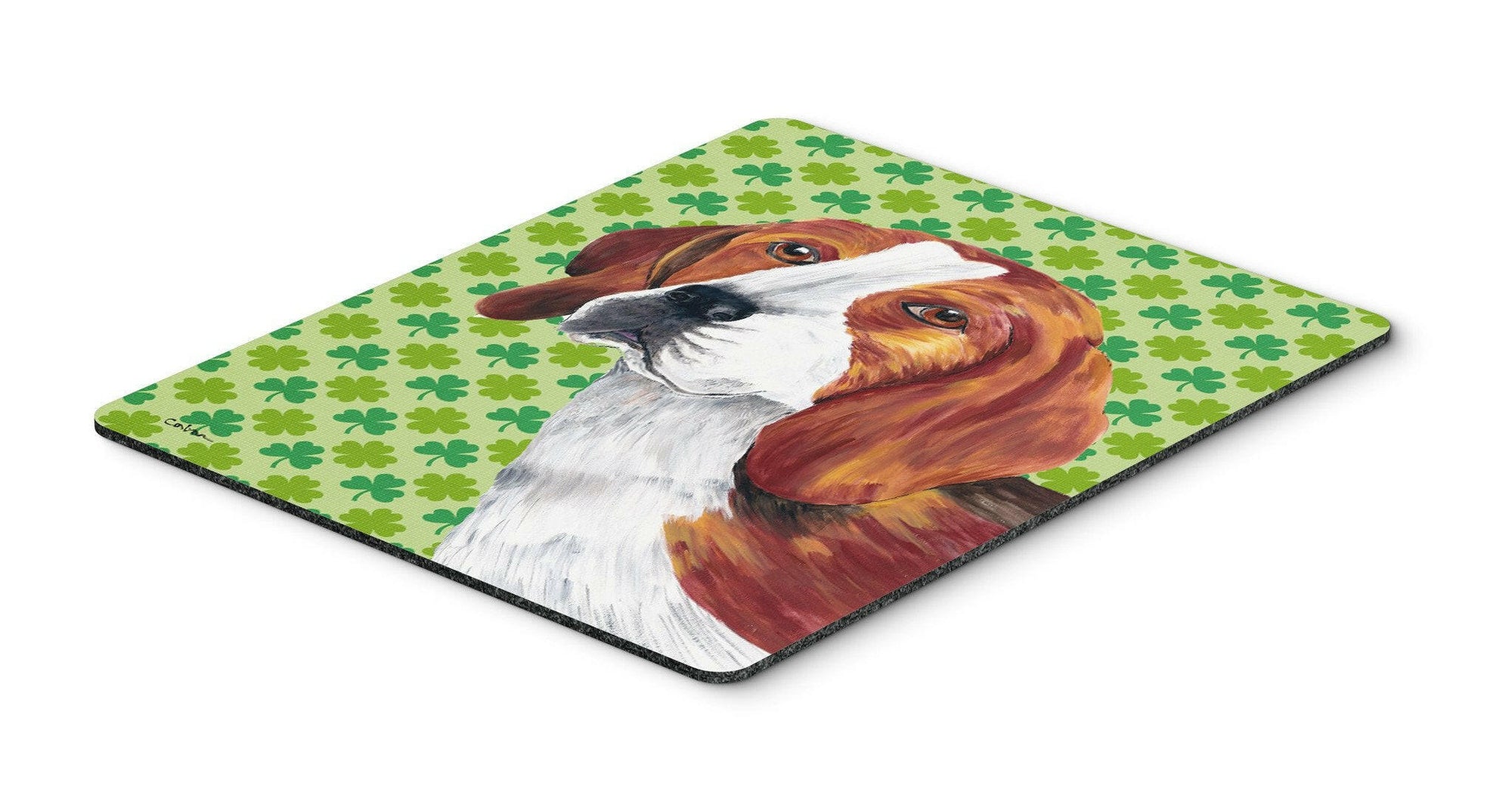 Beagle St. Patrick's Day Shamrock Portrait Mouse Pad, Hot Pad or Trivet by Caroline's Treasures