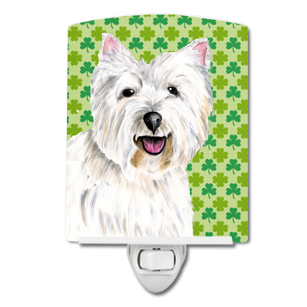 Westie St. Patrick's Day Shamrock Portrait Ceramic Night Light SC9290CNL - the-store.com