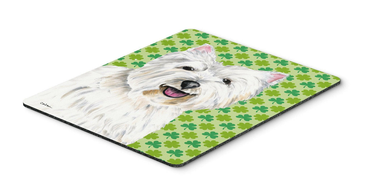 Westie St. Patrick&#39;s Day Shamrock Portrait Mouse Pad, Hot Pad or Trivet by Caroline&#39;s Treasures