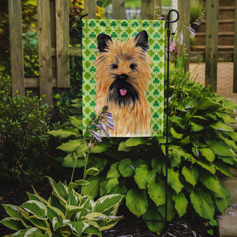 Cairn Terrier St. Patrick's Day Shamrock Portrait Flag Garden Size.