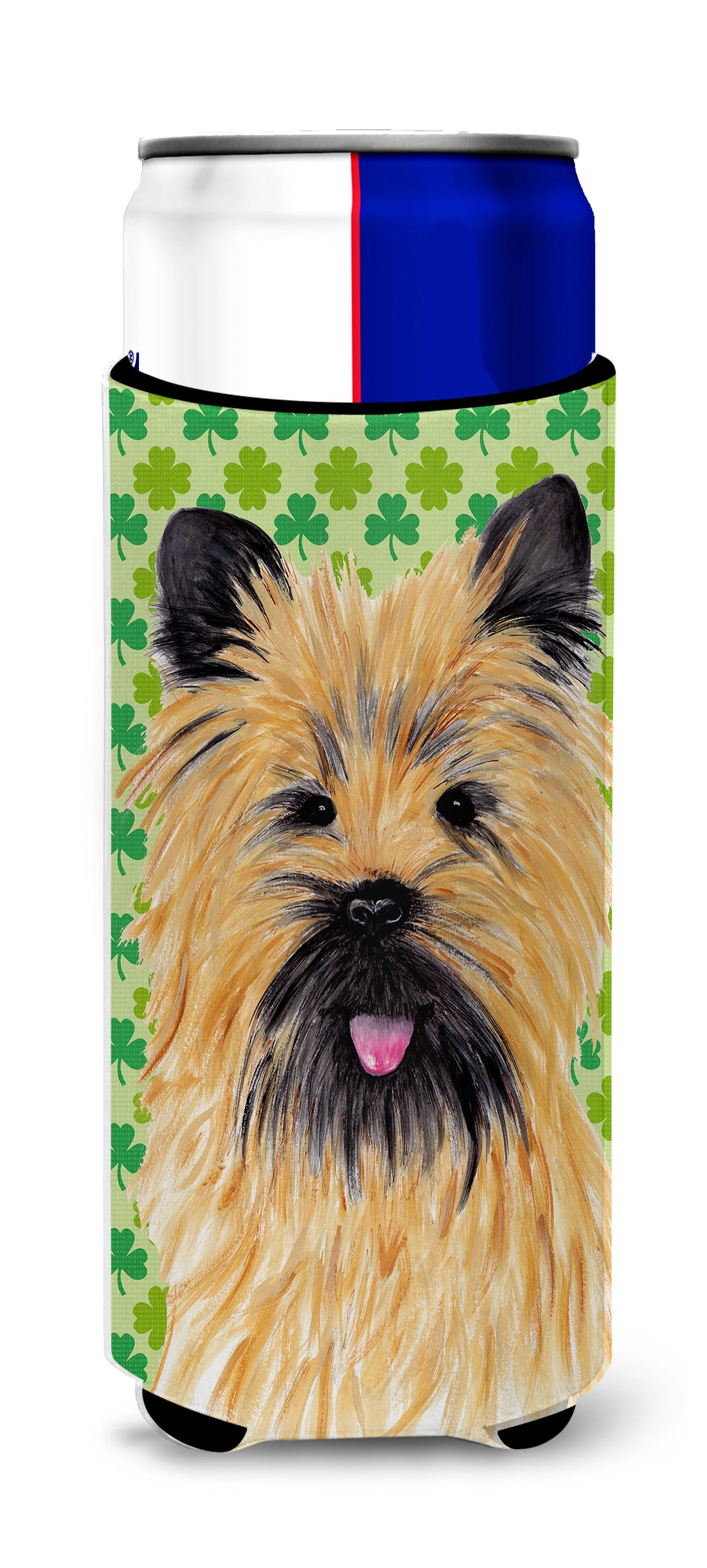 Cairn Terrier St. Patrick&#39;s Day Shamrock Portrait Ultra Beverage Insulators for slim cans SC9295MUK.