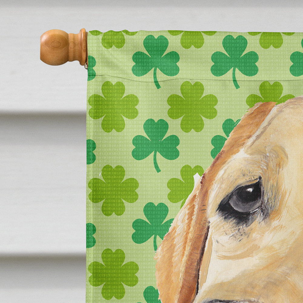 Labrador Yellow St. Patrick's Day Shamrock Flag Canvas House Size  the-store.com.