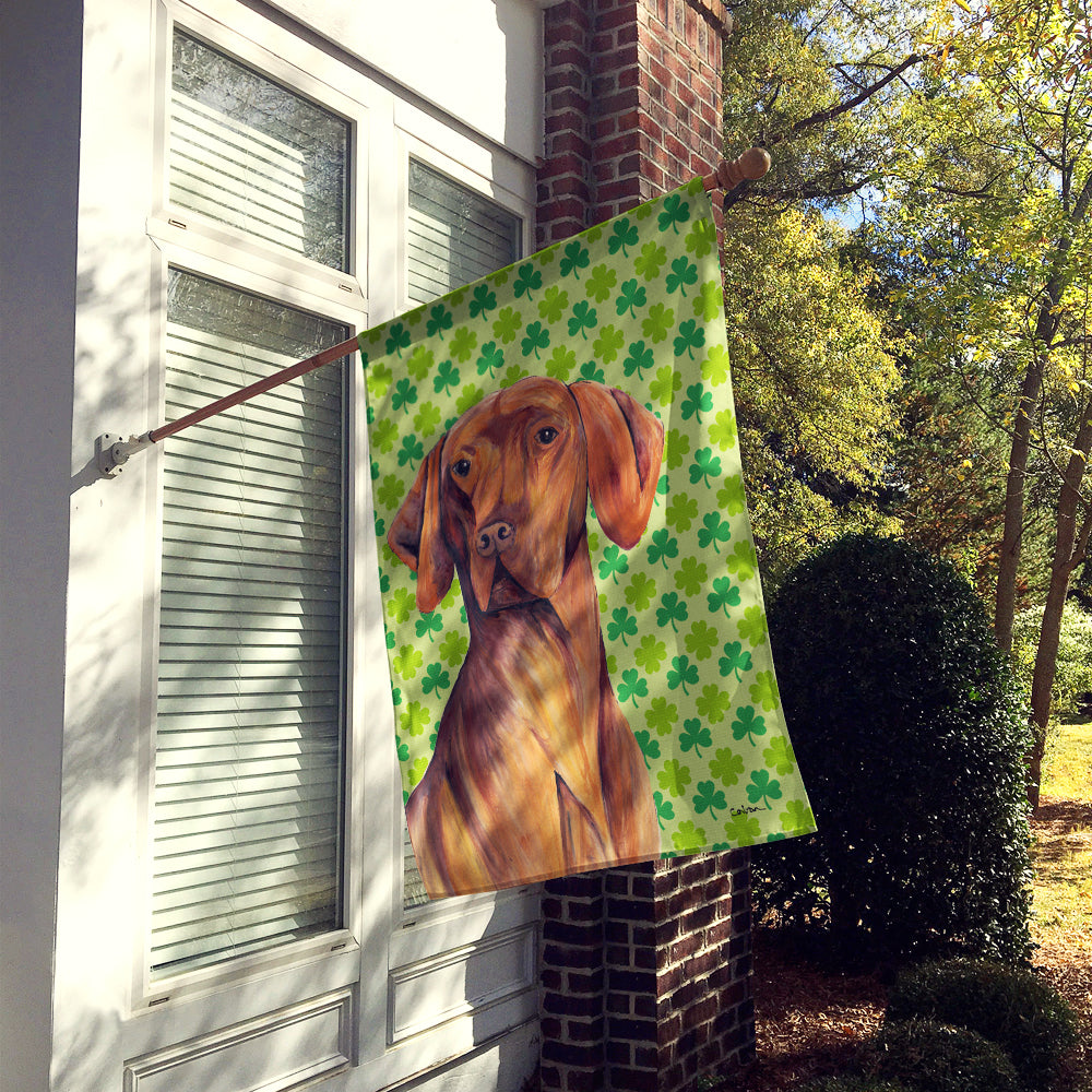 Vizsla St. Patrick's Day Shamrock Portrait Flag Canvas House Size  the-store.com.