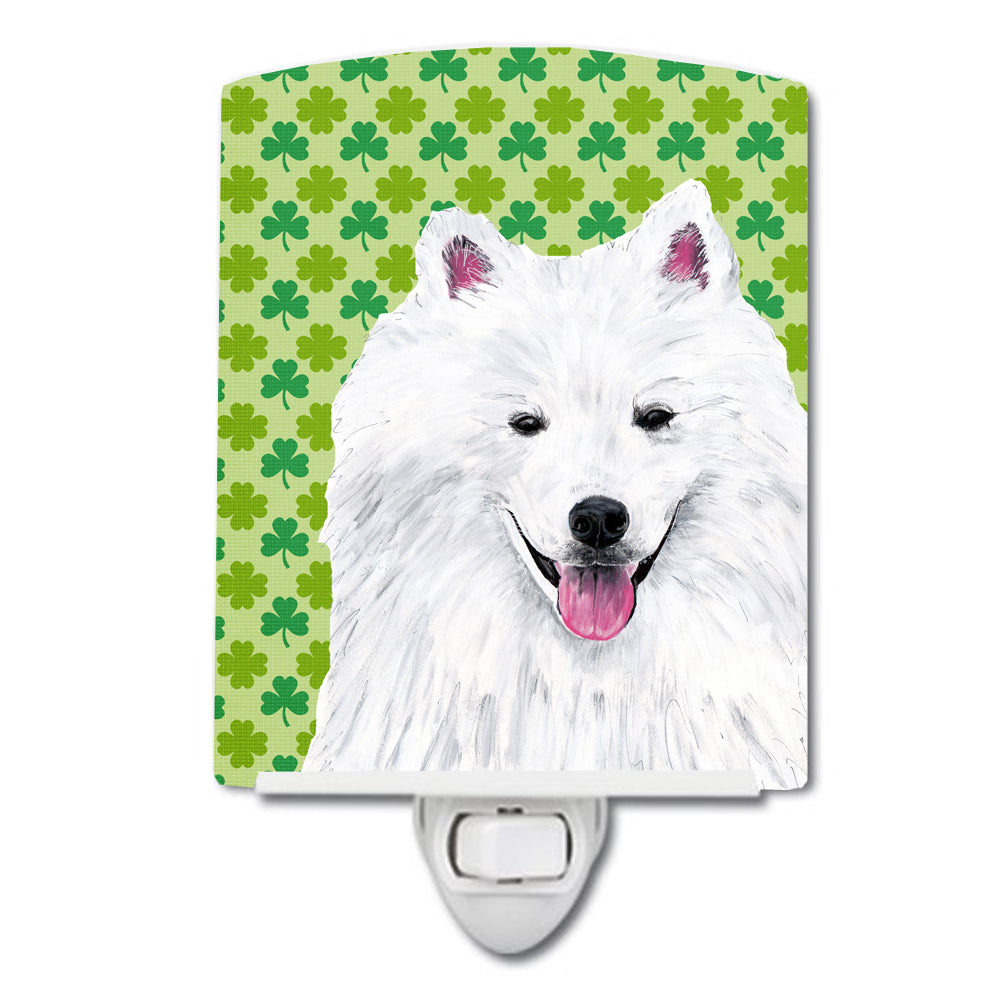 American Eskimo St. Patrick's Day Shamrock Portrait Ceramic Night Light SC9299CNL - the-store.com