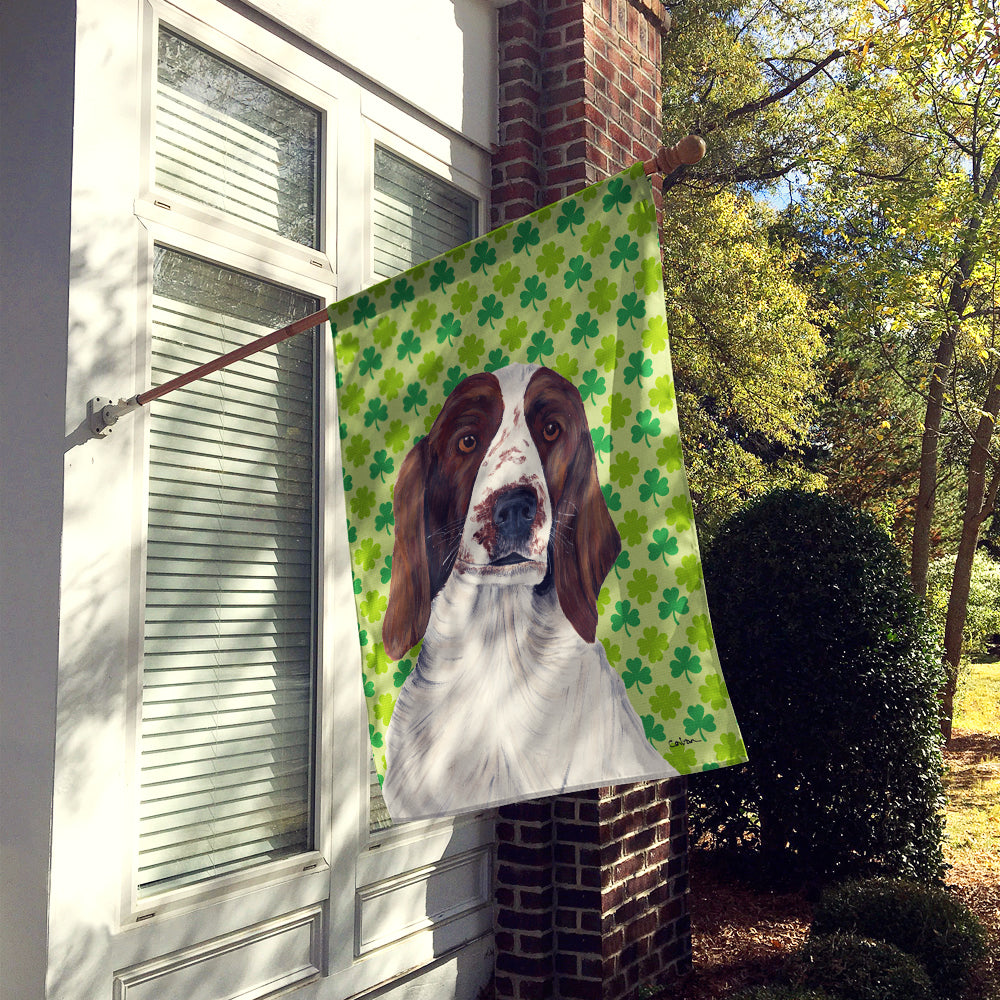 Welsh Springer Spaniel St. Patrick's Day Shamrock Flag Canvas House Size  the-store.com.