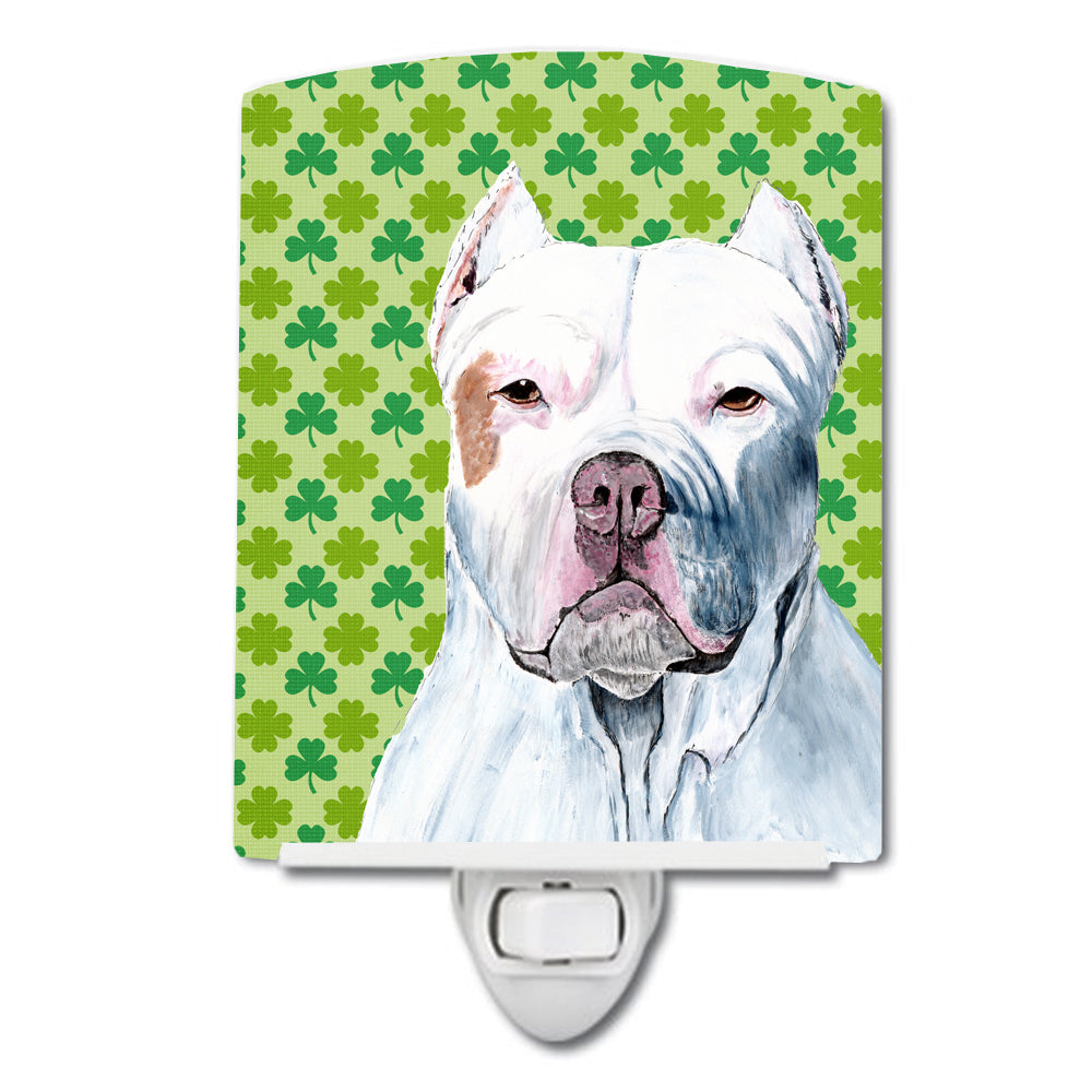 Pit Bull St. Patrick's Day Shamrock Portrait Ceramic Night Light SC9301CNL - the-store.com