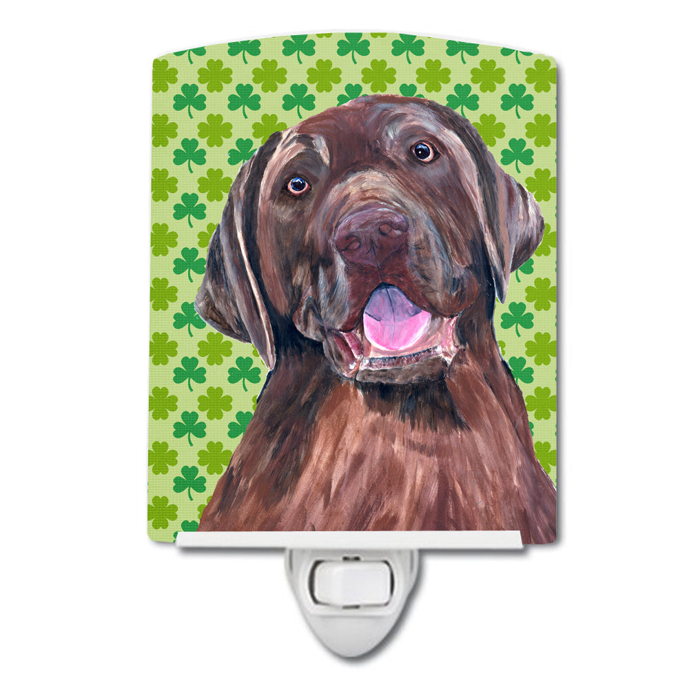 Labrador Chocolate St. Patrick's Day Shamrock Portrait Ceramic Night Light SC9304CNL - the-store.com