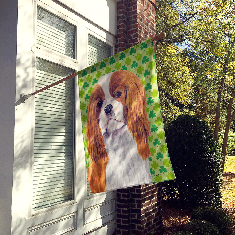 Cavalier Spaniel St. Patrick's Day Shamrock Portrait Flag Canvas House Size  the-store.com.