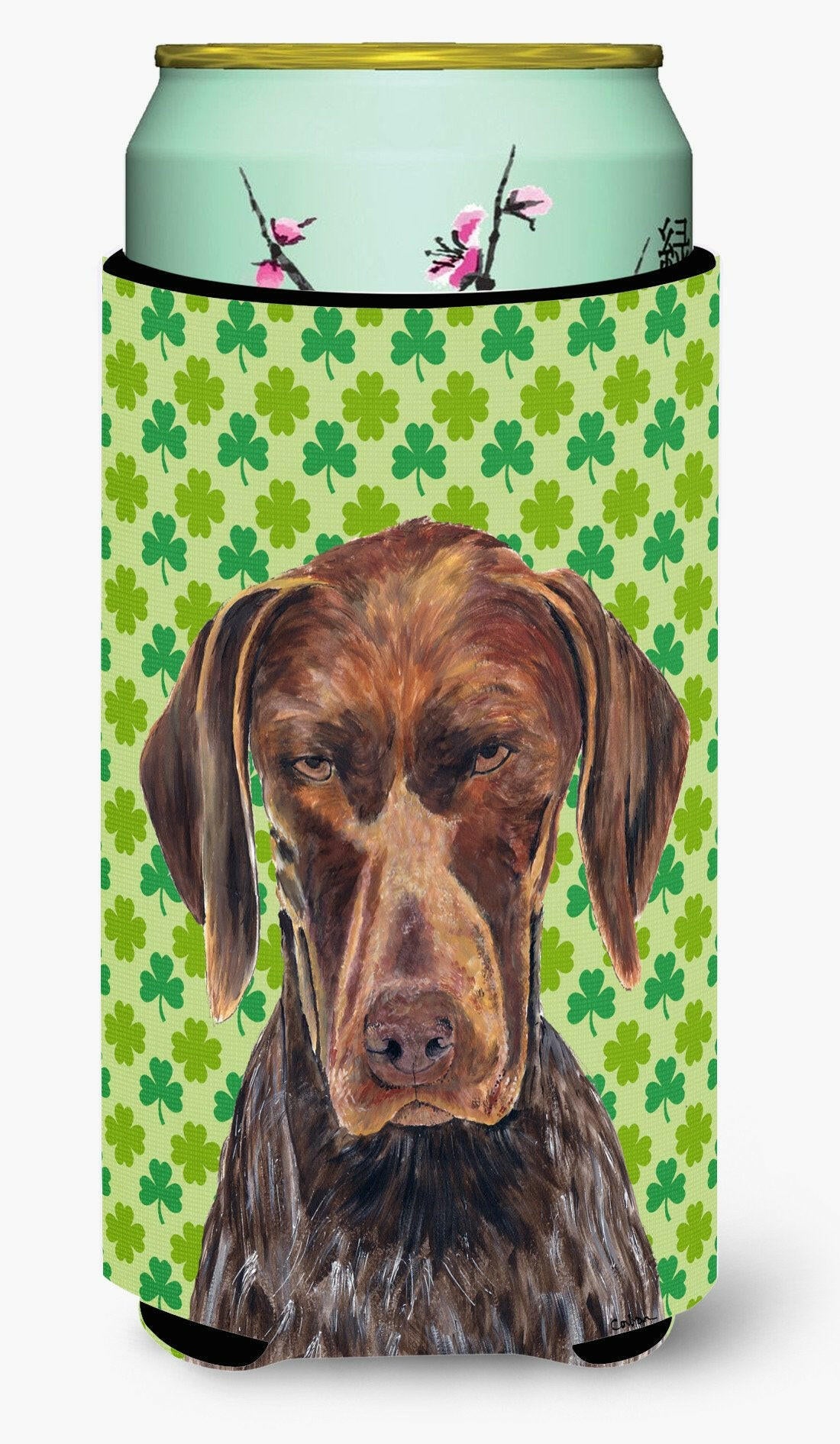 German Shorthaired Pointer  Shamrock   Tall Boy Beverage Insulator Beverage Insulator Hugger by Caroline&#39;s Treasures