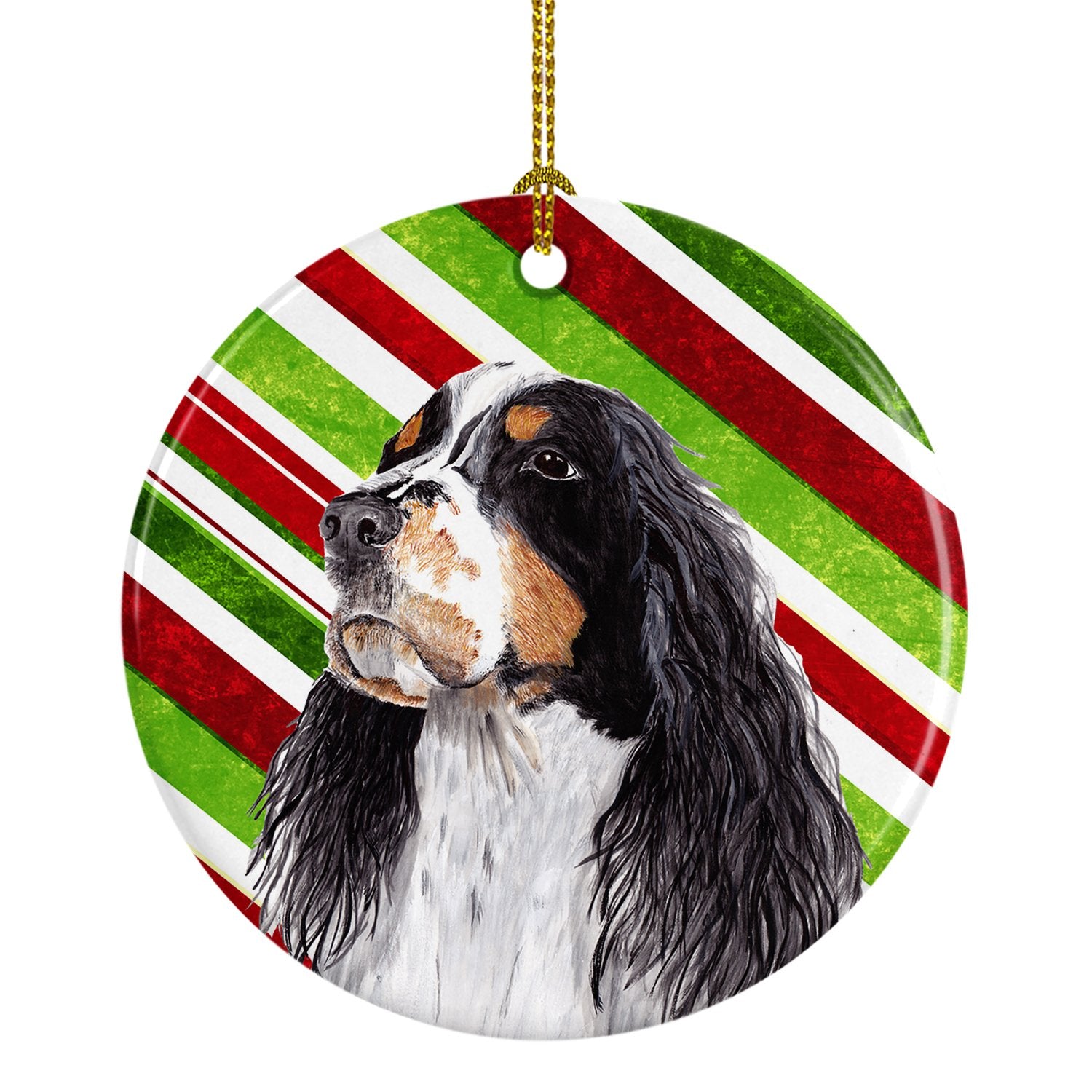 Springer Spaniel Candy Cane Holiday Christmas  Ceramic Ornament SC9321 by Caroline's Treasures