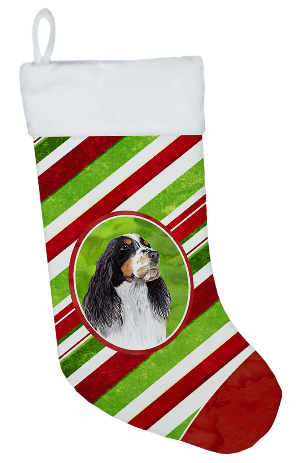 Springer Spaniel Candy Cane Holiday Christmas  Christmas Stocking SC9321  the-store.com.