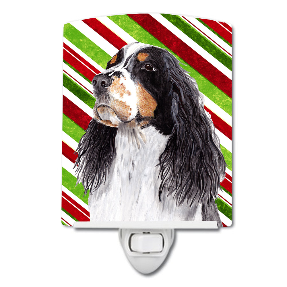 Springer Spaniel Candy Cane Holiday Christmas Ceramic Night Light SC9321CNL - the-store.com