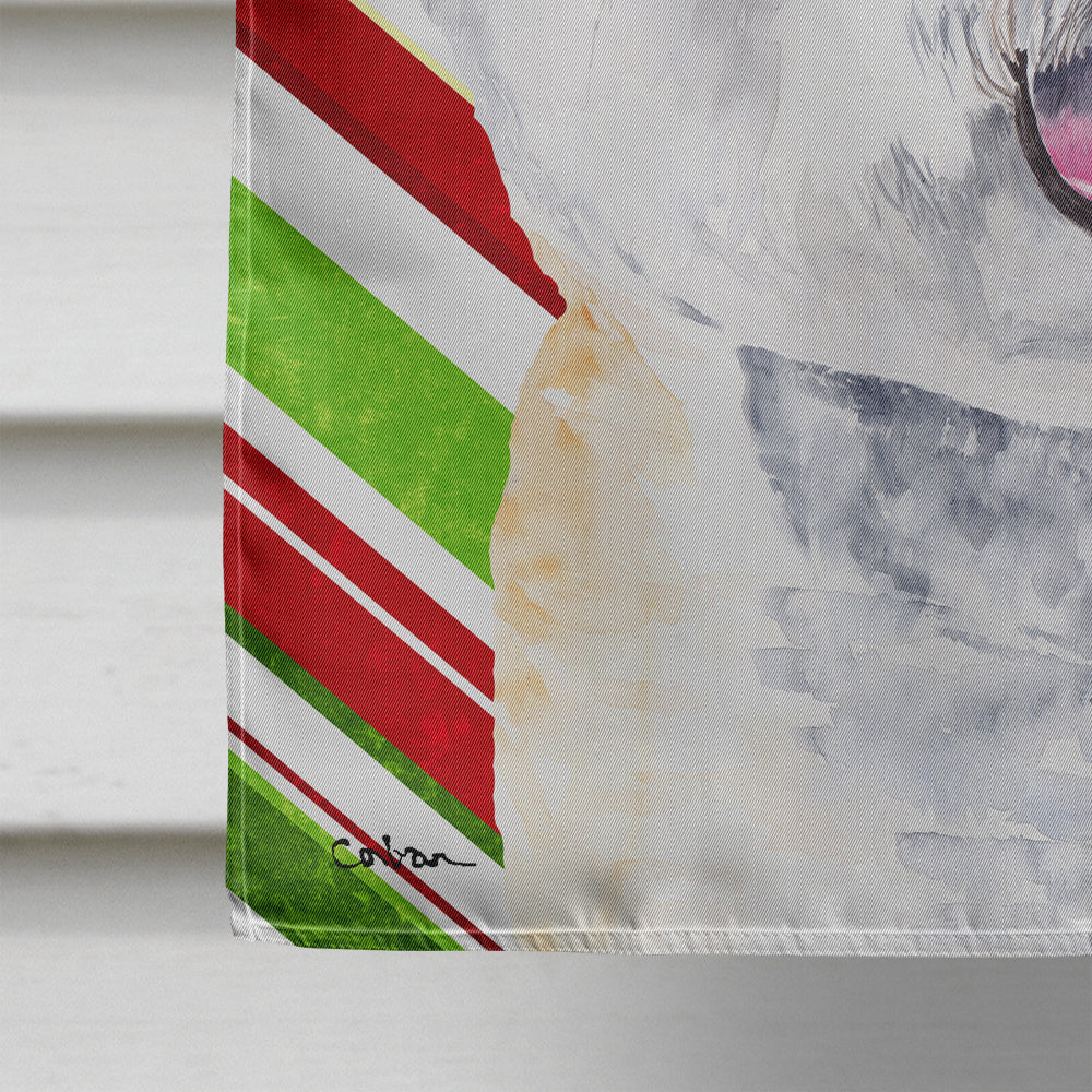 Bichon Frise Candy Cane Holiday Christmas Flag Canvas House Size  the-store.com.