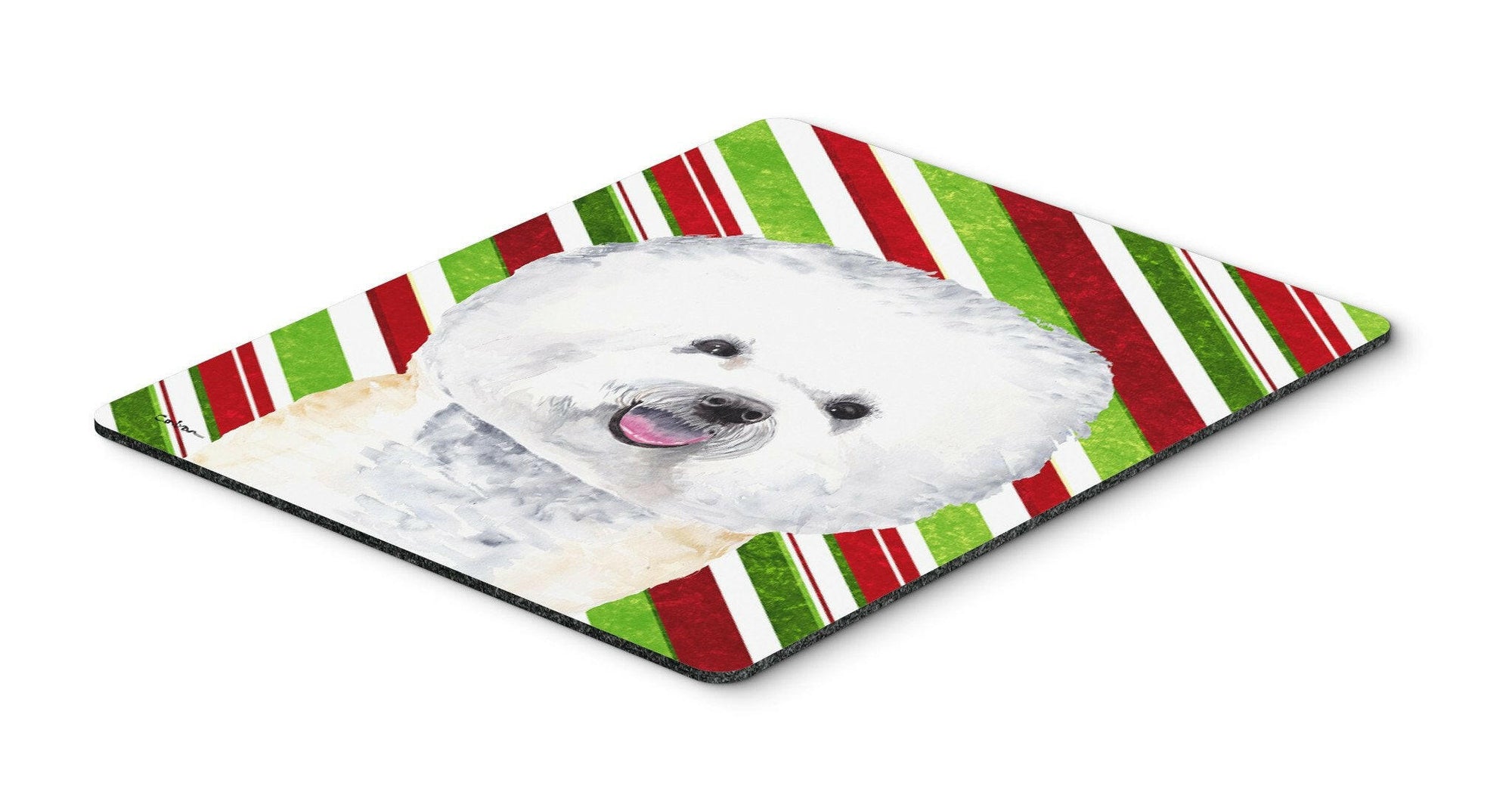 Bichon Frise Candy Cane Holiday Christmas Mouse Pad, Hot Pad or Trivet by Caroline's Treasures