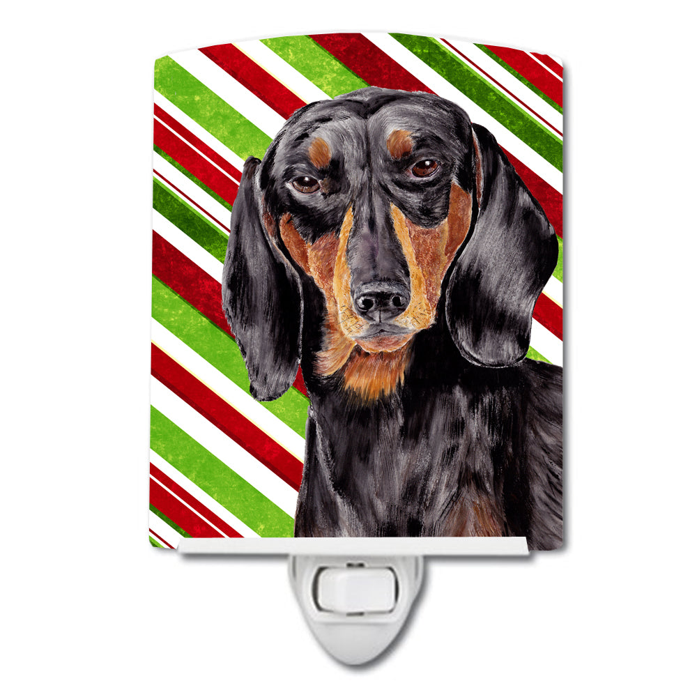 Dachshund Candy Cane Holiday Christmas Ceramic Night Light SC9323CNL - the-store.com