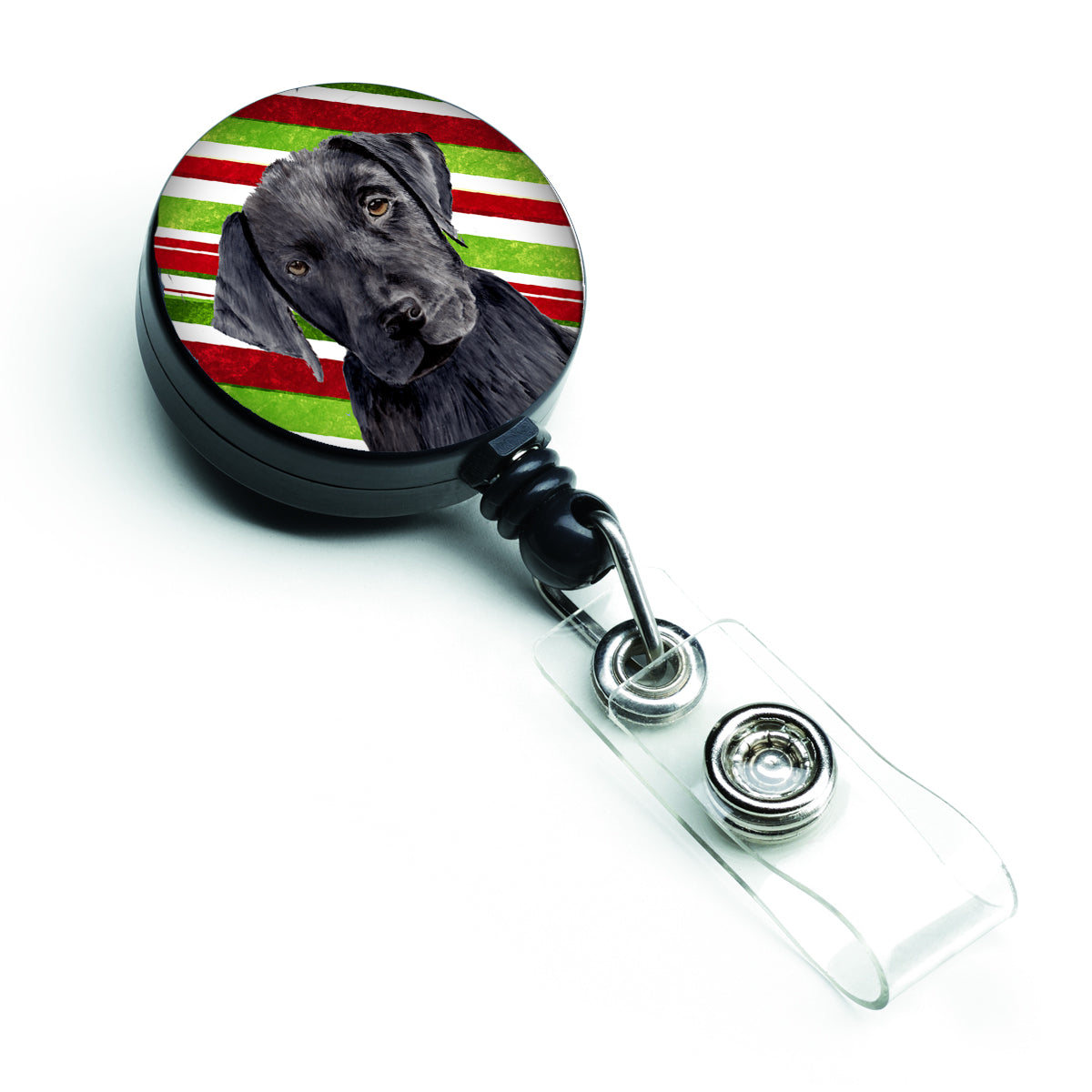 Labrador Candy Cane Holiday Christmas Retractable Badge Reel SC9324BR  the-store.com.