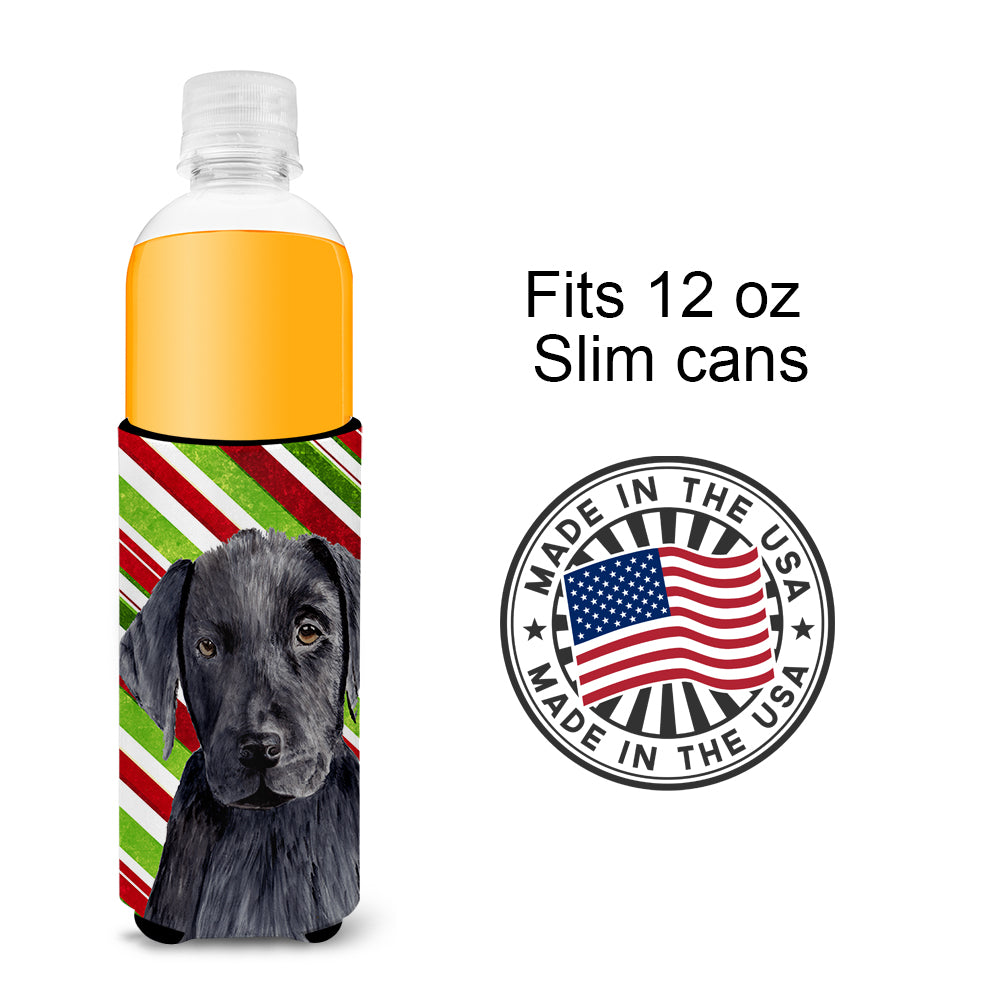 Labrador Candy Cane Holiday Christmas Ultra Beverage Insulators for slim cans SC9324MUK.