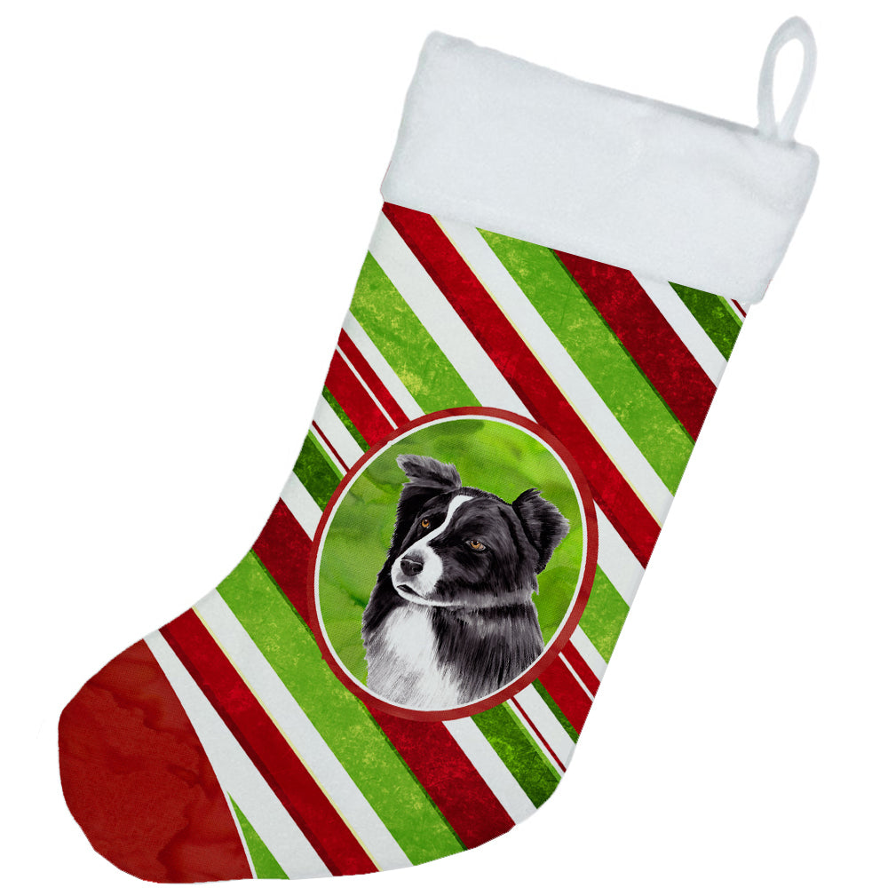 Border Collie Candy Cane Holiday Christmas  Christmas Stocking SC9327  the-store.com.