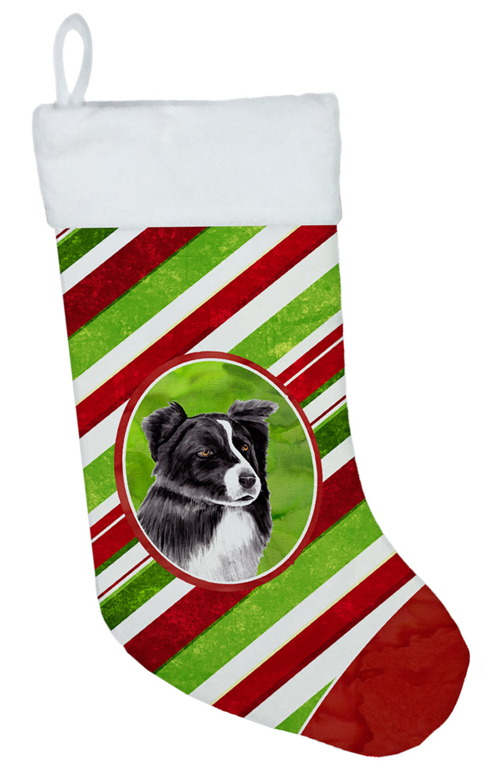 Border Collie Candy Cane Holiday Christmas  Christmas Stocking SC9327  the-store.com.