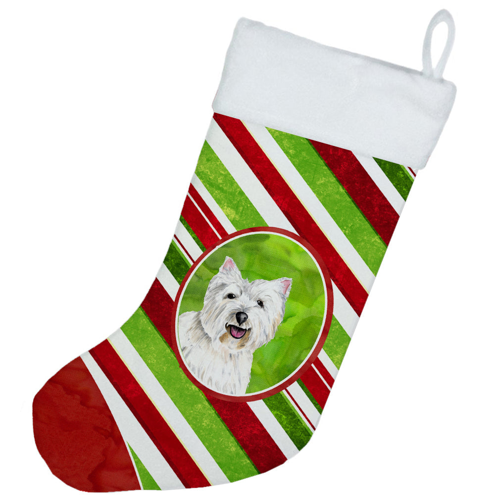 Westie Candy Cane Holiday Christmas  Christmas Stocking SC9330  the-store.com.