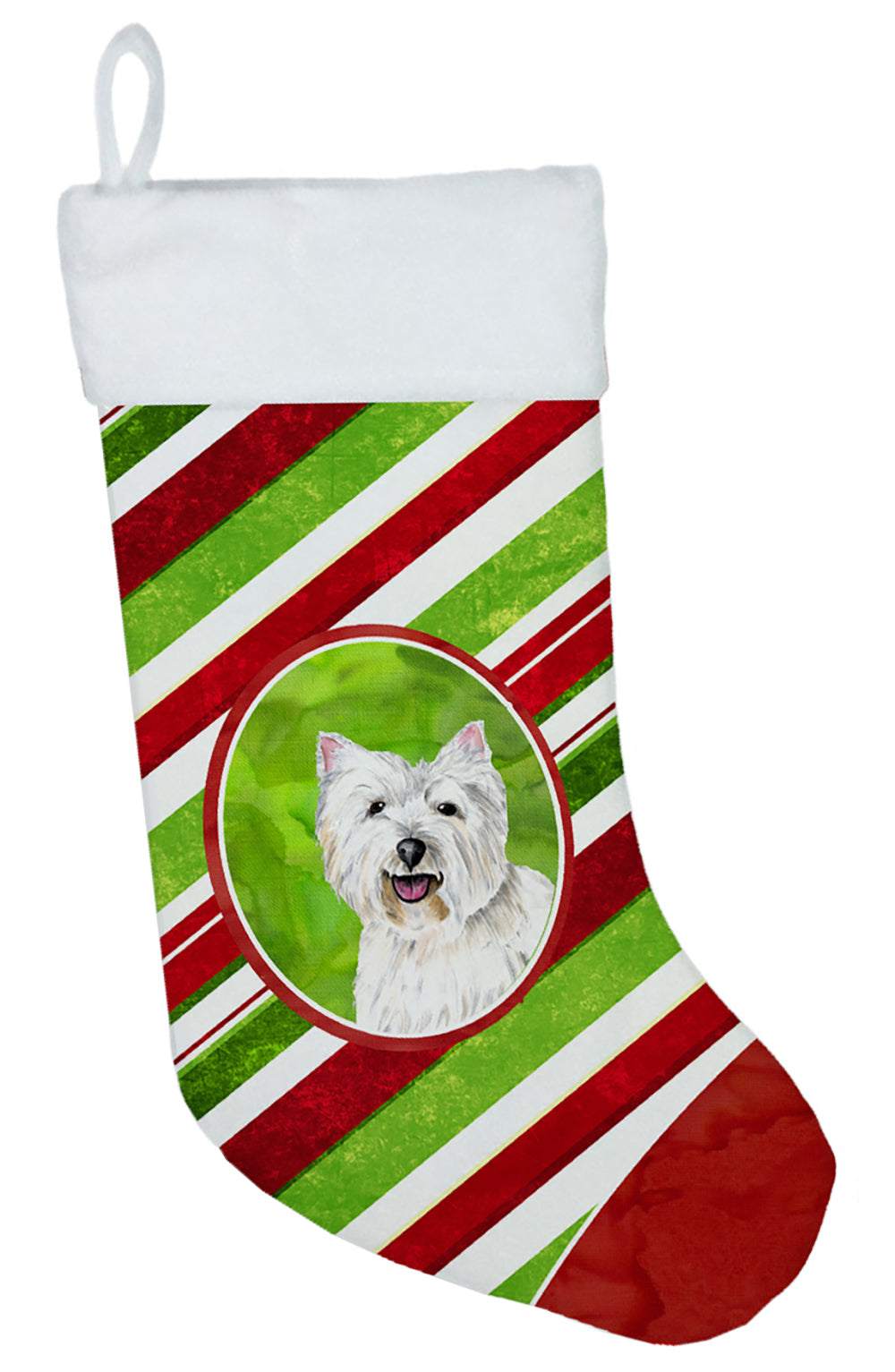 Westie Candy Cane Holiday Christmas  Christmas Stocking SC9330  the-store.com.