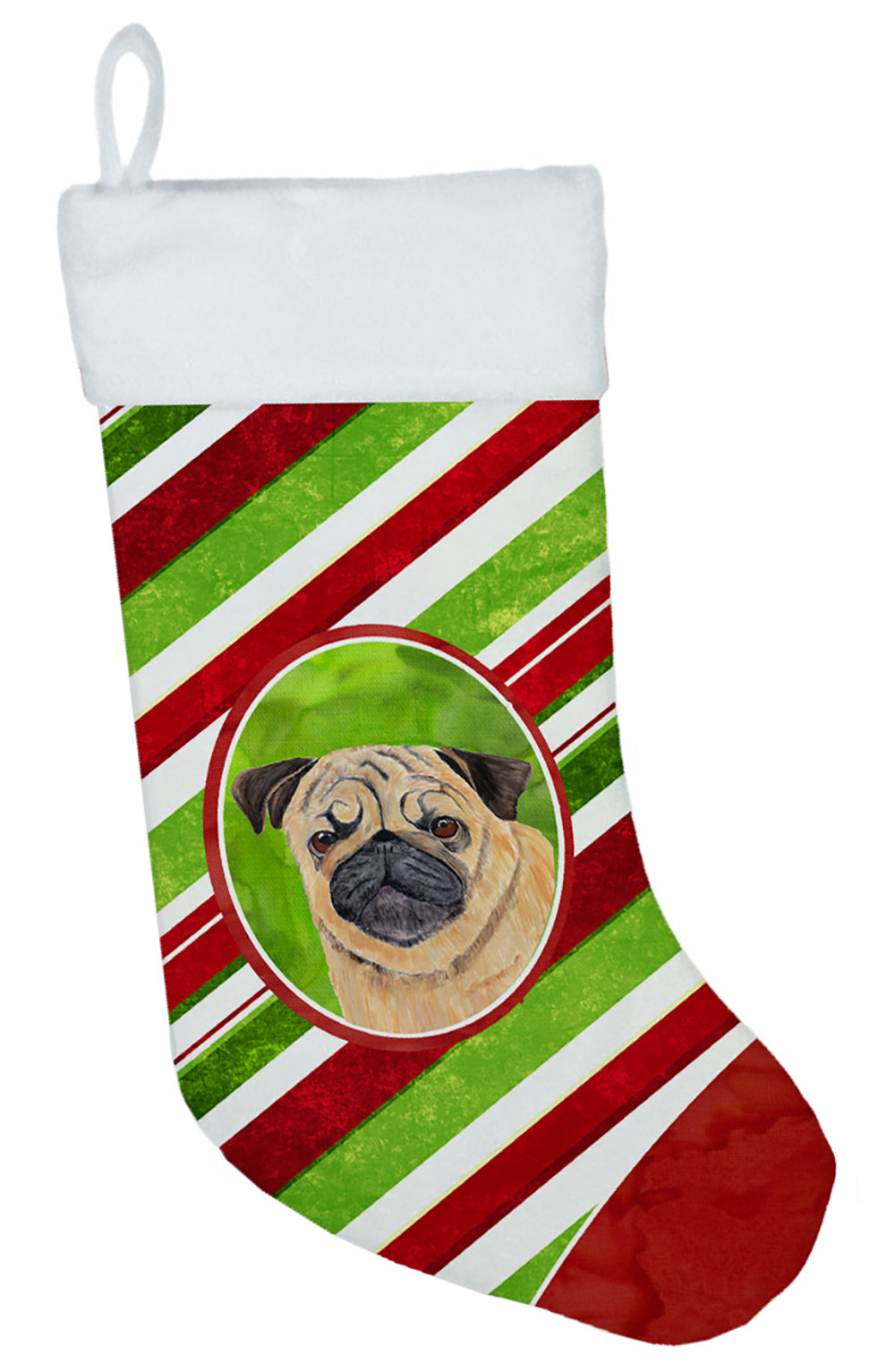 Pug Candy Cane Holiday Christmas  Christmas Stocking SC9331  the-store.com.