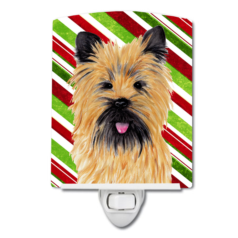 Cairn Terrier Candy Cane Holiday Christmas Ceramic Night Light SC9335CNL - the-store.com