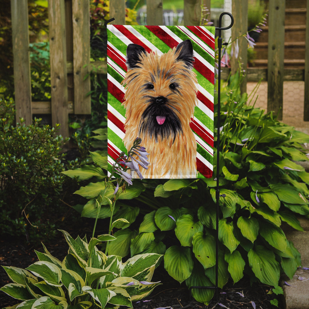 Cairn Terrier Candy Cane Holiday Christmas Flag Garden Size.