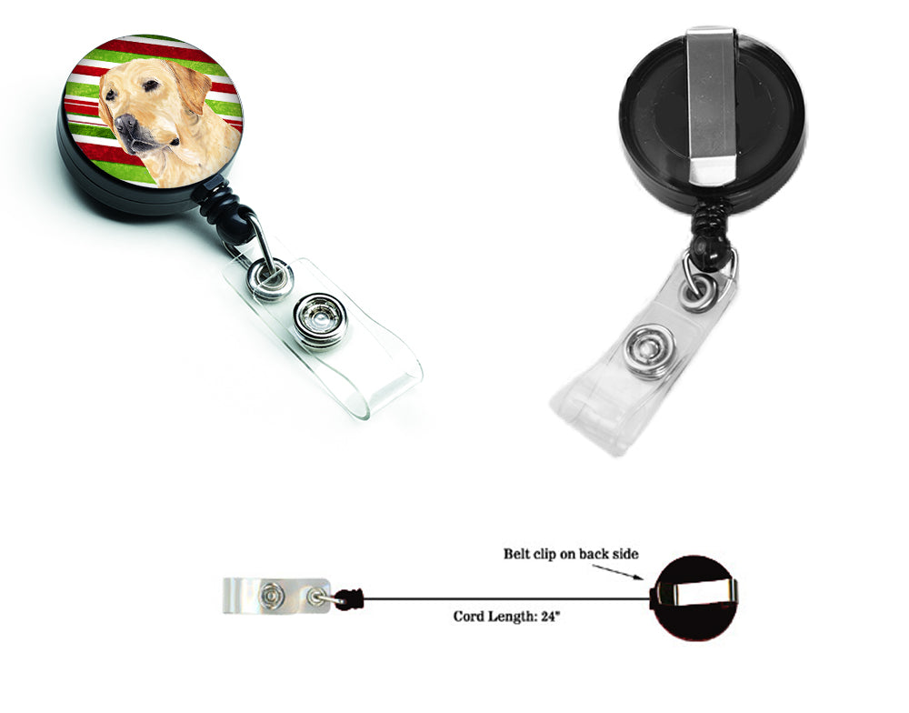 Labrador Candy Cane Holiday Christmas Retractable Badge Reel SC9336BR  the-store.com.