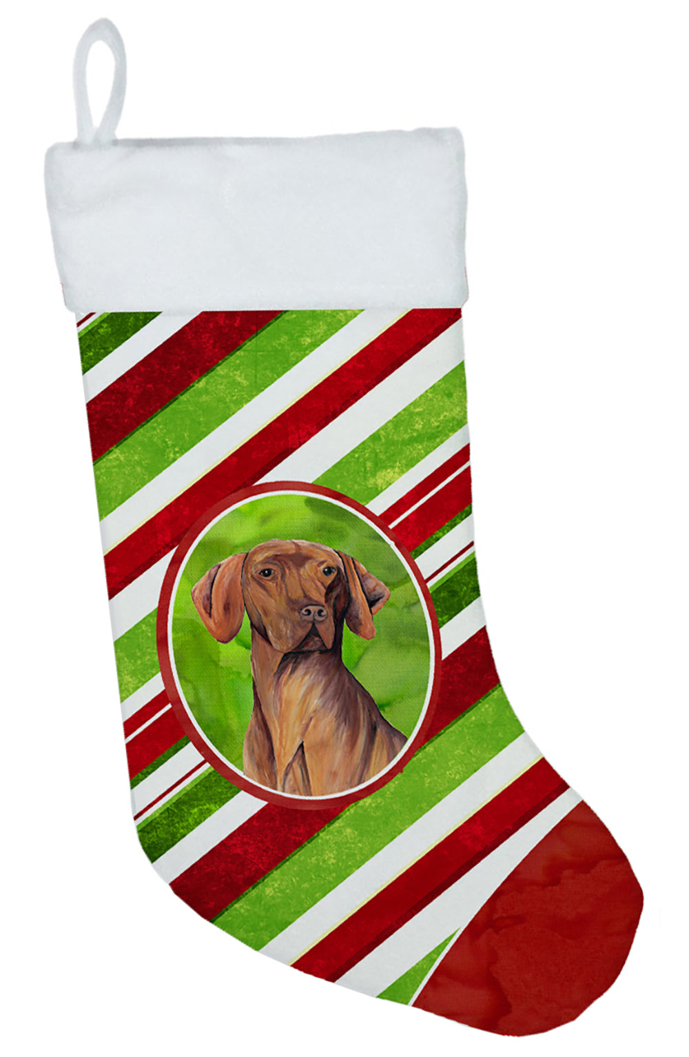 Vizsla Candy Cane Holiday Christmas  Christmas Stocking SC9338  the-store.com.