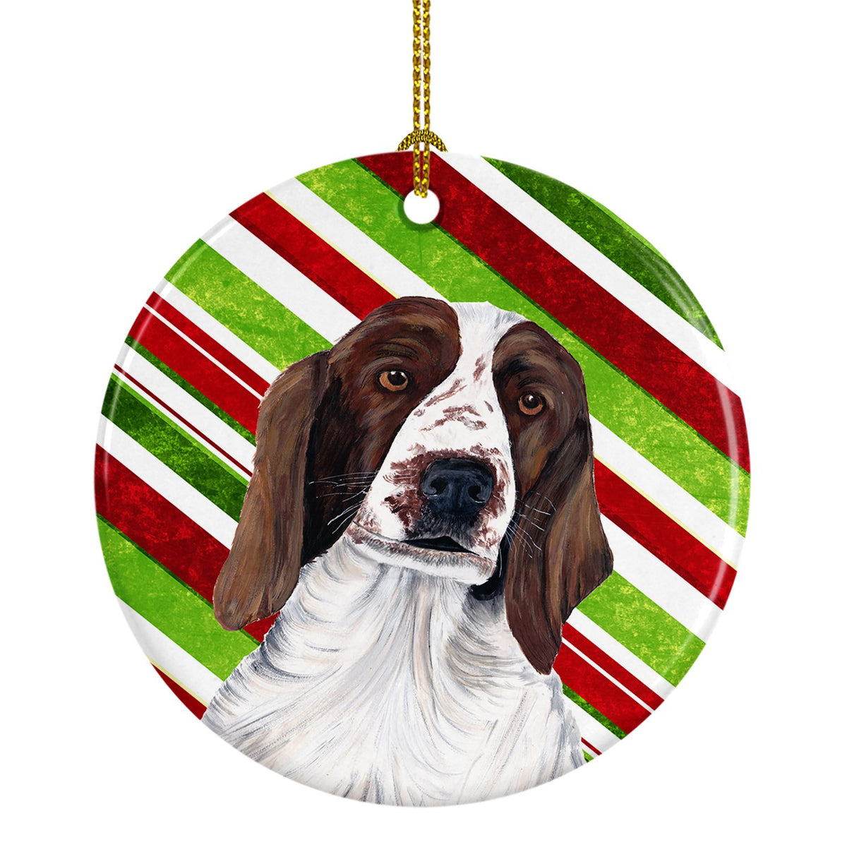 Welsh Springer Spaniel Candy Cane Holiday Christmas  Ceramic Ornament SC9340 by Caroline&#39;s Treasures