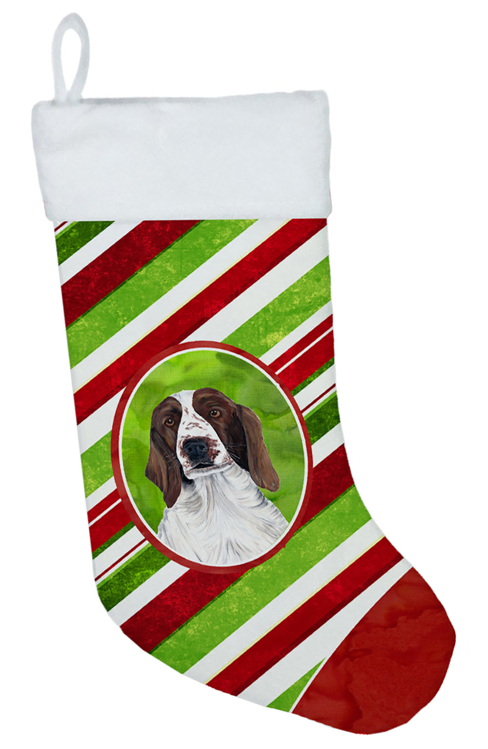 Welsh Springer Spaniel Candy Cane Holiday Christmas  Christmas Stocking SC9340  the-store.com.