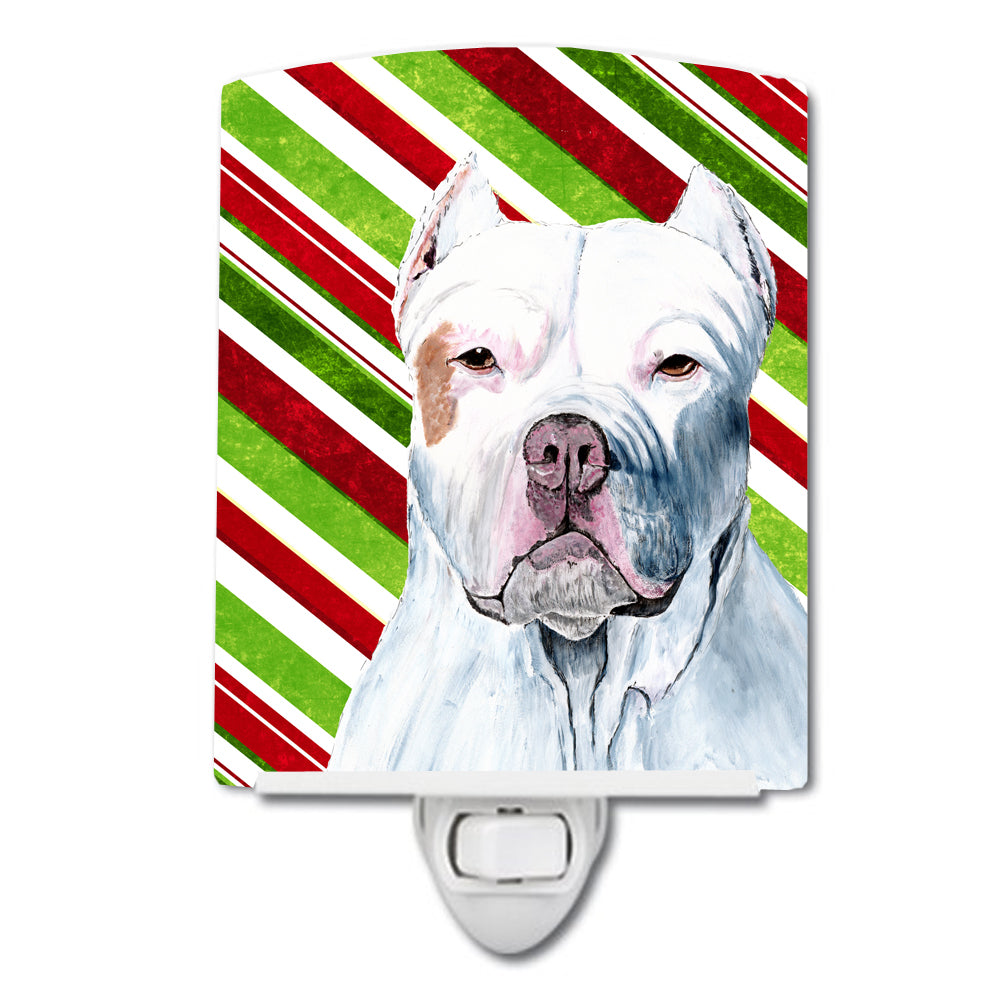 Pit Bull Candy Cane Holiday Christmas Ceramic Night Light SC9341CNL - the-store.com