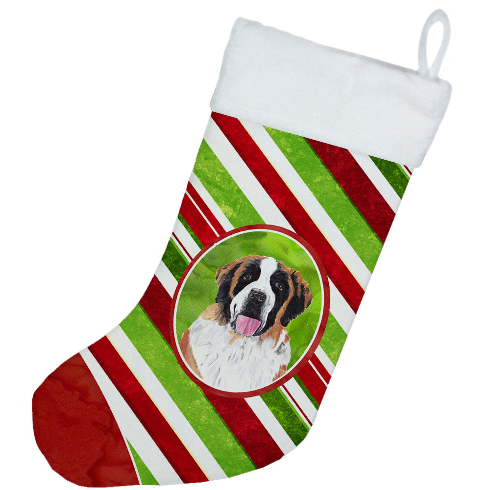 Saint Bernard Candy Cane Holiday Christmas  Christmas Stocking SC9342  the-store.com.