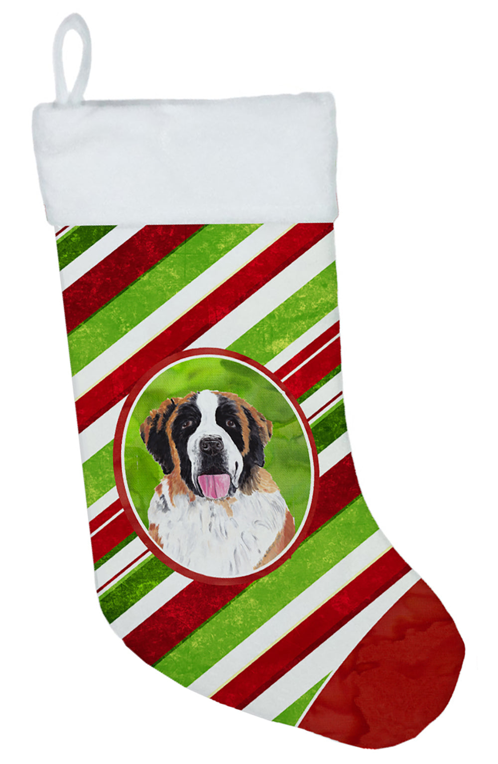 Saint Bernard Candy Cane Holiday Christmas  Christmas Stocking SC9342  the-store.com.