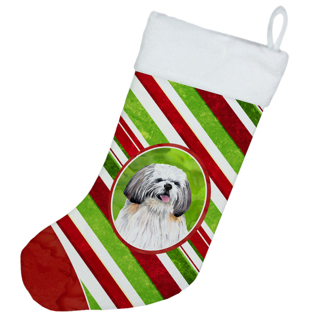 Shih Tzu Candy Cane Holiday Christmas  Christmas Stocking SC9343  the-store.com.