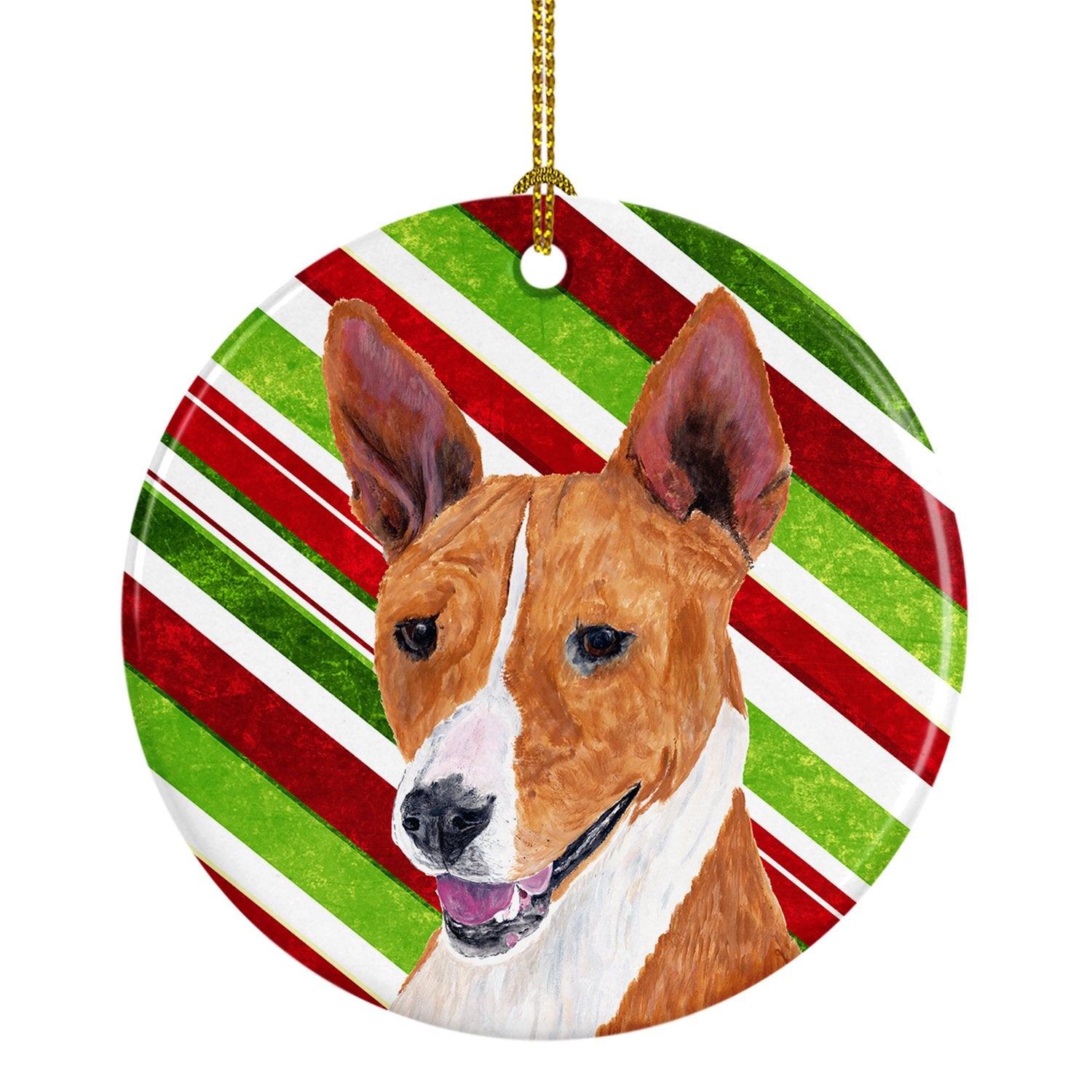 Basenji Candy Cane Holiday Christmas  Ceramic Ornament SC9347 by Caroline's Treasures