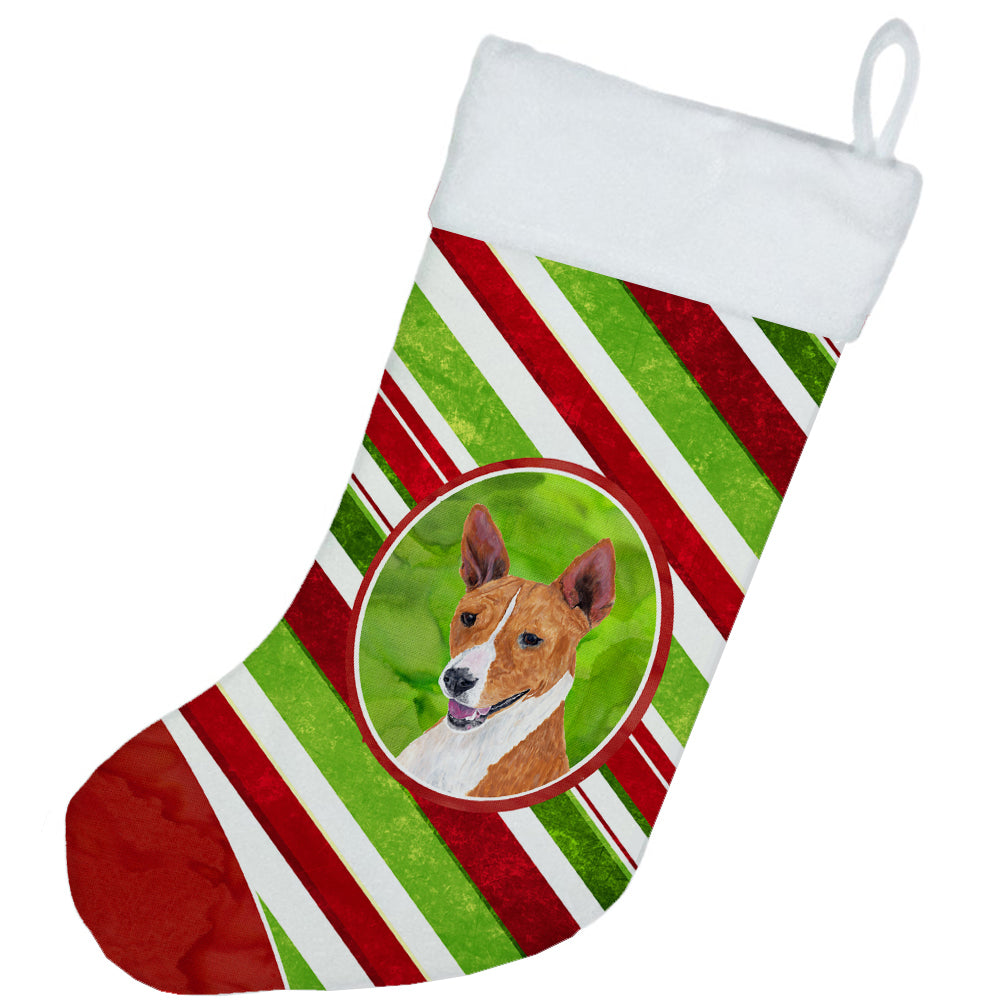 Basenji Candy Cane Holiday Christmas  Christmas Stocking SC9347  the-store.com.