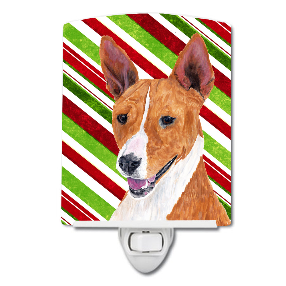 Basenji Candy Cane Holiday Christmas Ceramic Night Light SC9347CNL - the-store.com