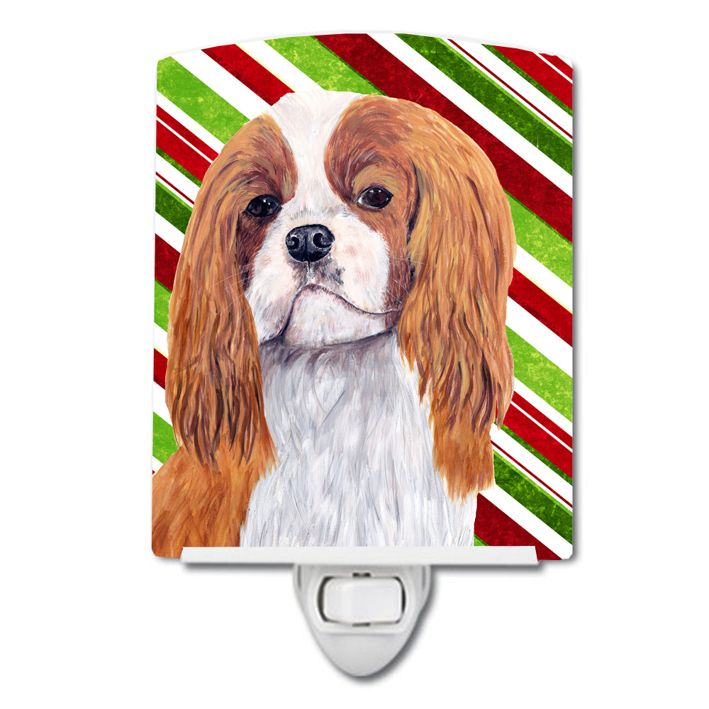 Cavalier Spaniel Candy Cane Holiday Christmas Ceramic Night Light SC9354CNL - the-store.com