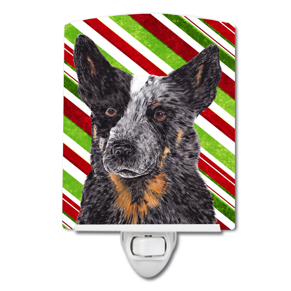 Australian Cattle Dog Candy Cane Holiday Christmas Ceramic Night Light SC9356CNL - the-store.com