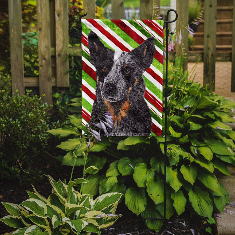 Australian Cattle Dog Candy Cane Holiday Christmas Flag Garden Size.