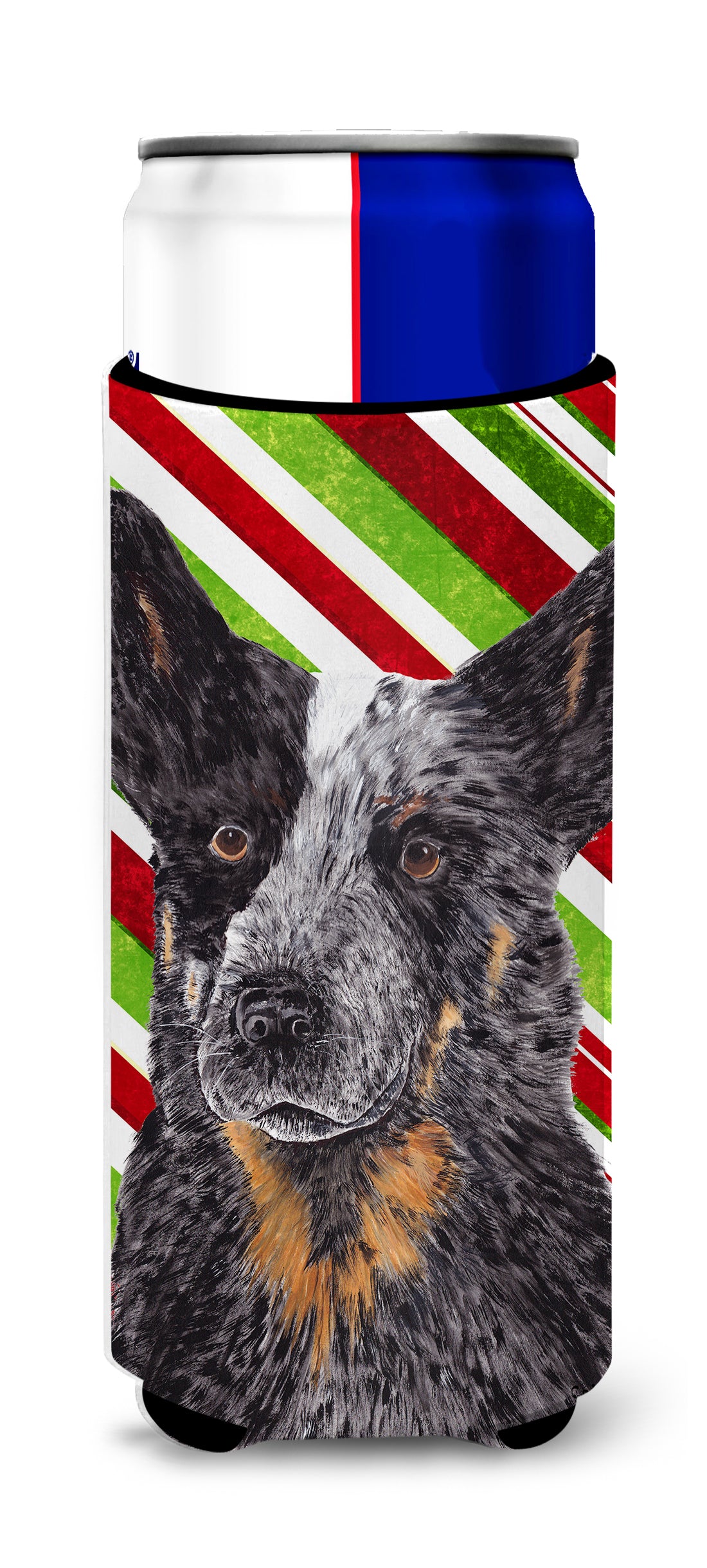 Australian Cattle Dog Candy Cane Holiday Christmas Ultra Beverage Insulators for slim cans SC9356MUK.