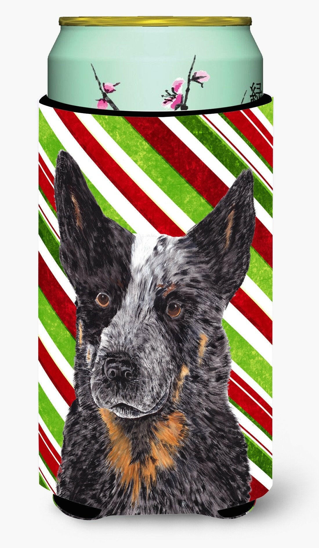 Australian Cattle Dog Candy Cane Holiday Christmas  Tall Boy Beverage Insulator Beverage Insulator Hugger by Caroline&#39;s Treasures