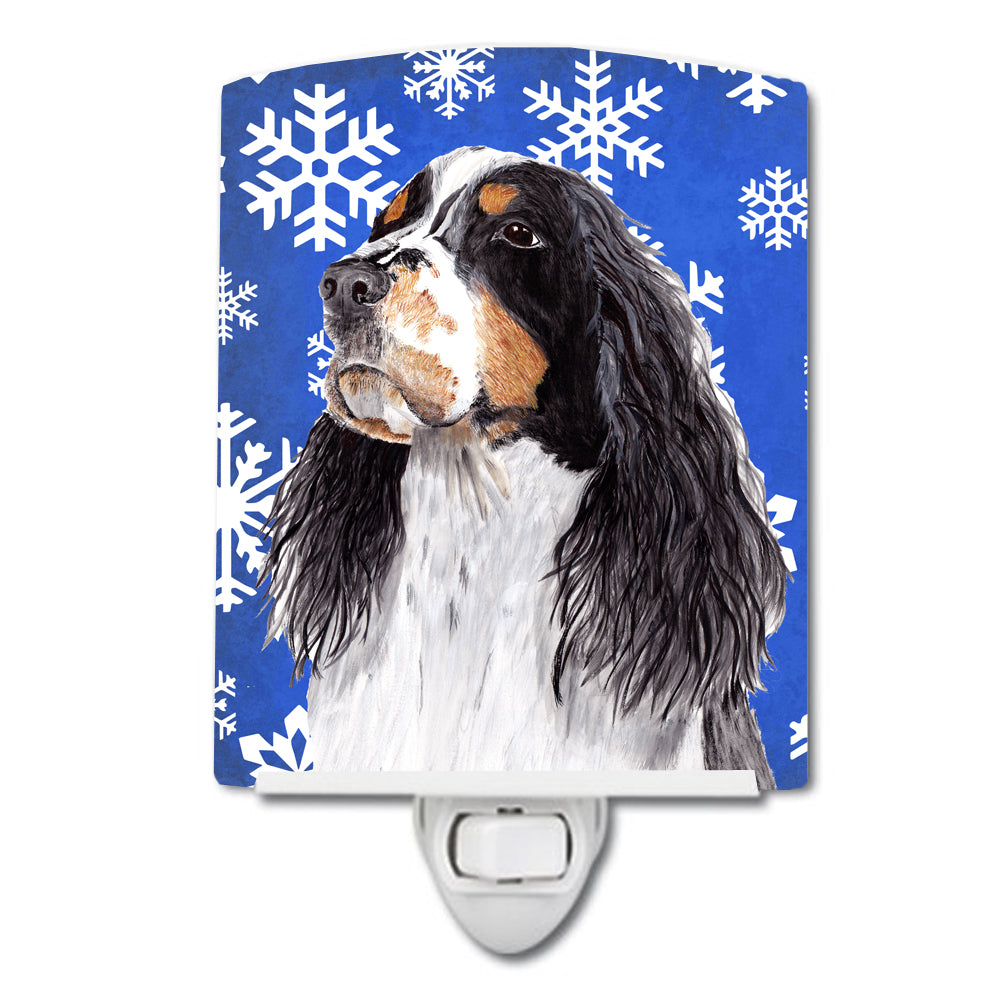 Springer Spaniel Winter Snowflakes Holiday Ceramic Night Light SC9361CNL - the-store.com