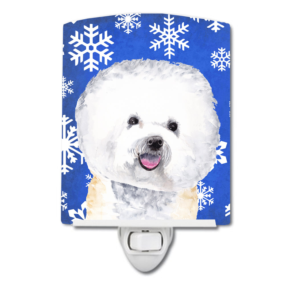 Bichon Frise Winter Snowflakes Holiday Ceramic Night Light SC9362CNL - the-store.com