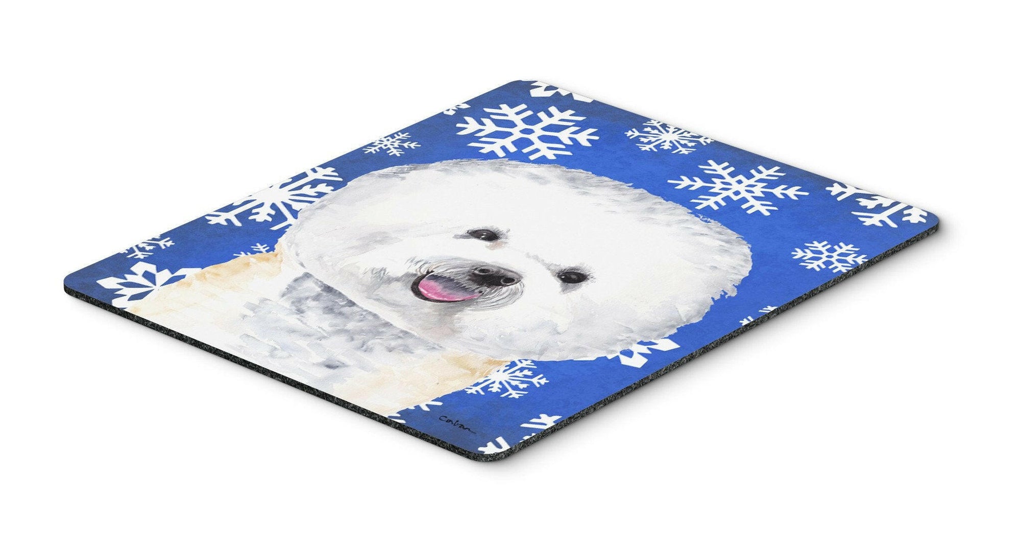 Bichon Frise Winter Snowflakes Holiday Mouse Pad, Hot Pad or Trivet by Caroline's Treasures