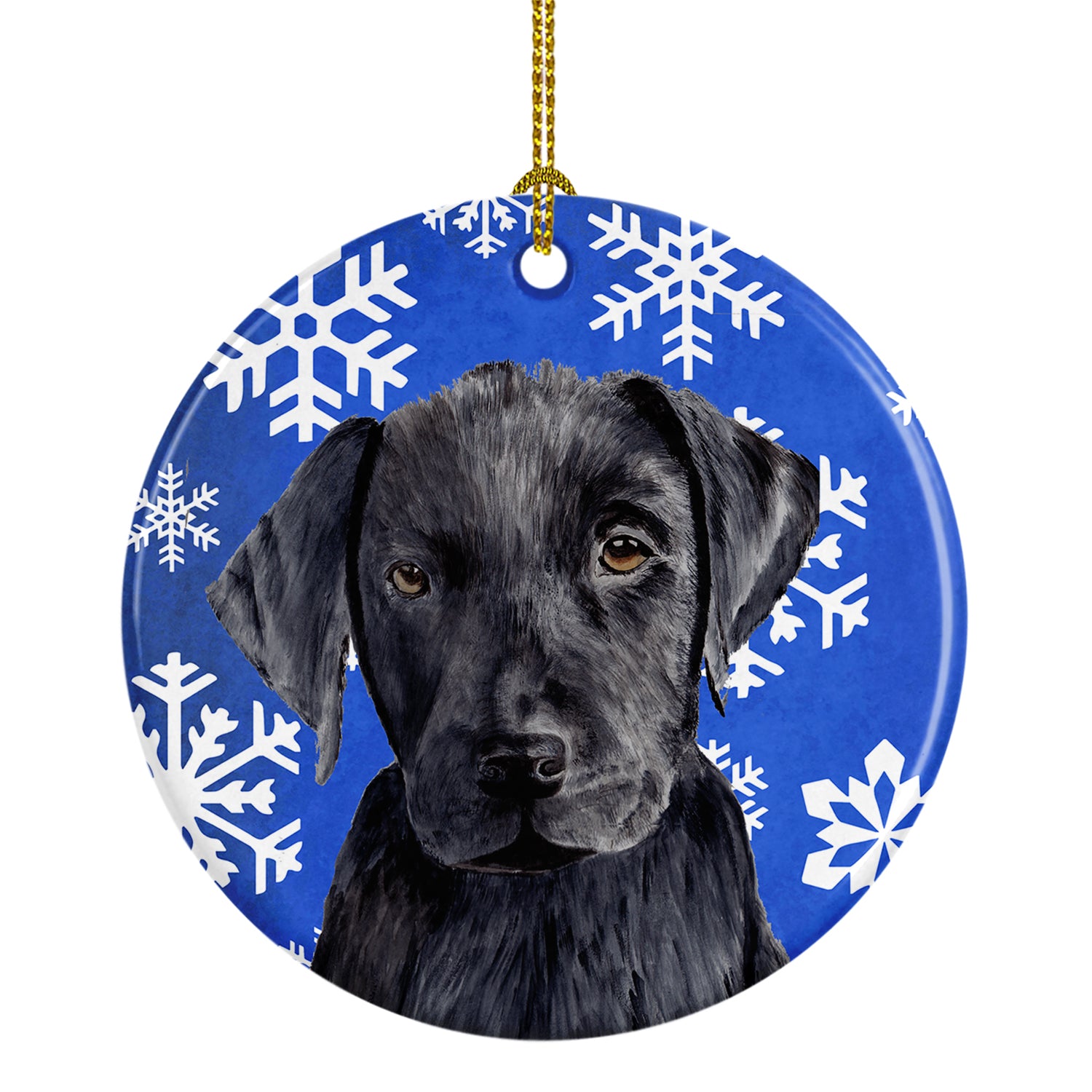 Labrador Winter Snowflakes Holiday Ceramic Ornament SC9364 - the-store.com