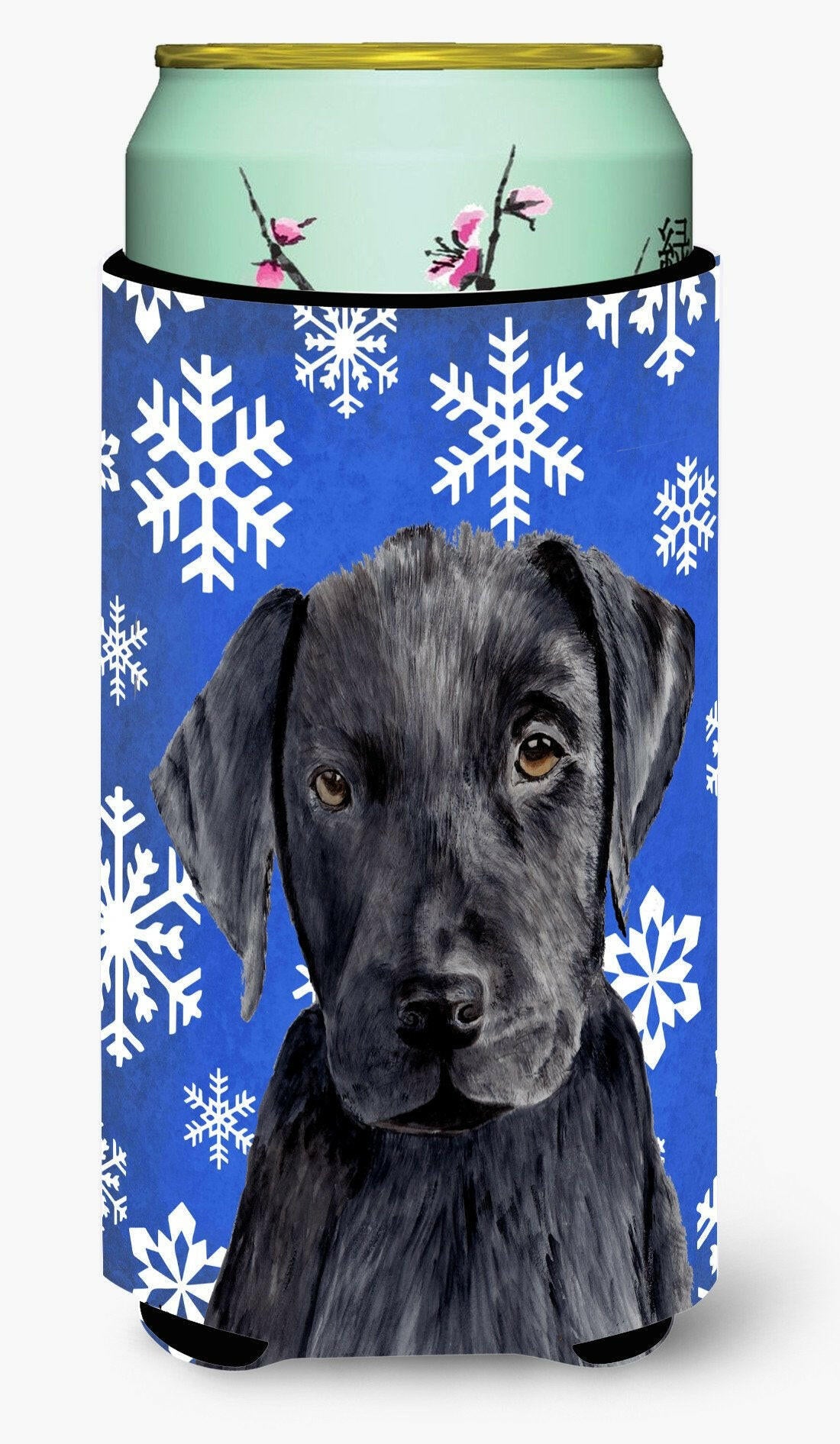 Labrador Winter Snowflakes Holiday  Tall Boy Beverage Insulator Beverage Insulator Hugger by Caroline's Treasures