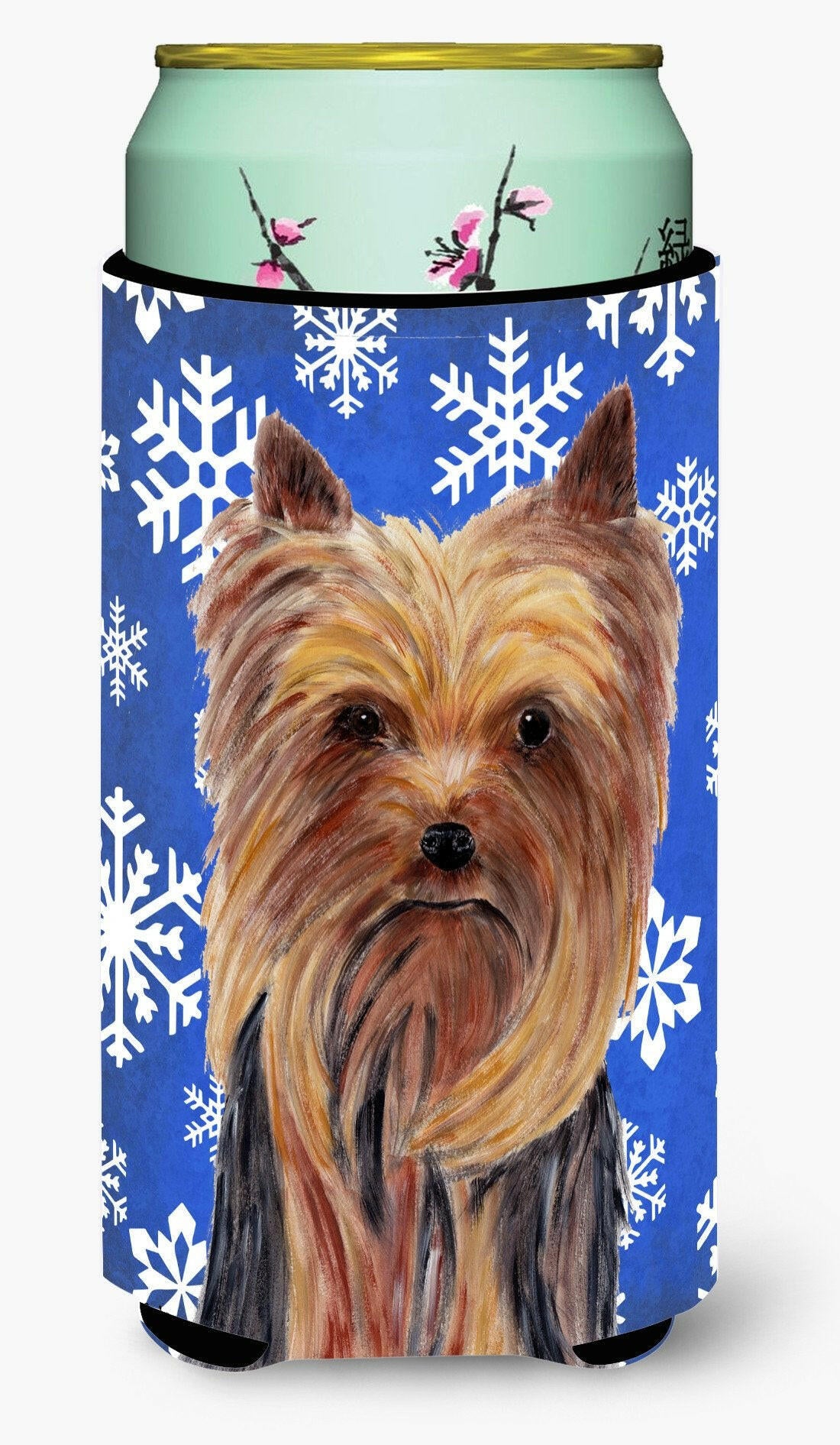 Yorkie Winter Snowflakes Holiday  Tall Boy Beverage Insulator Beverage Insulator Hugger by Caroline's Treasures